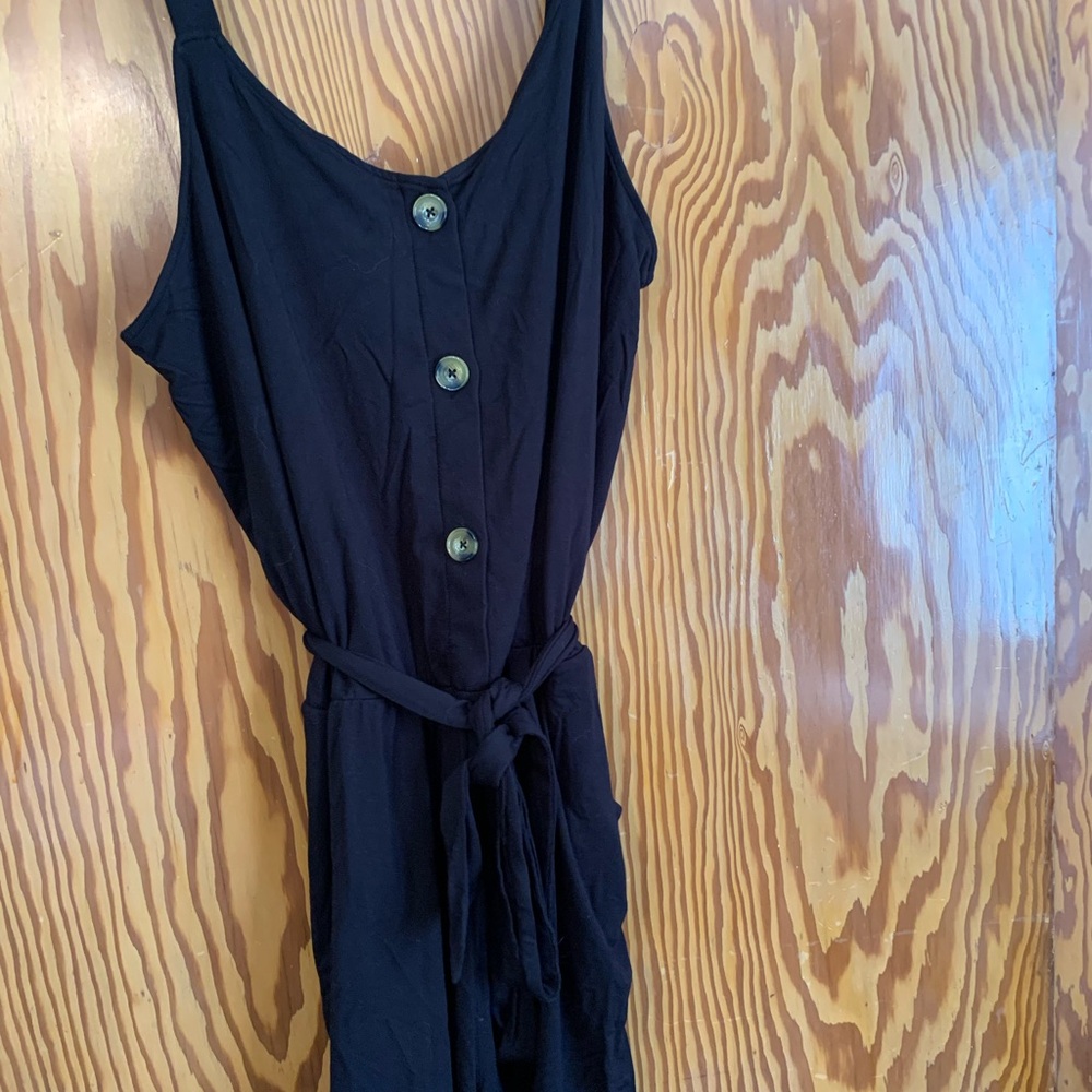 Chic Black Button-Down Jumpsuit